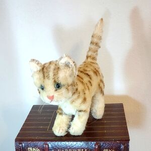 Vintage 1960s Steiff "Tapsy Tabby Cat" Mohair Plush Toy Collectible